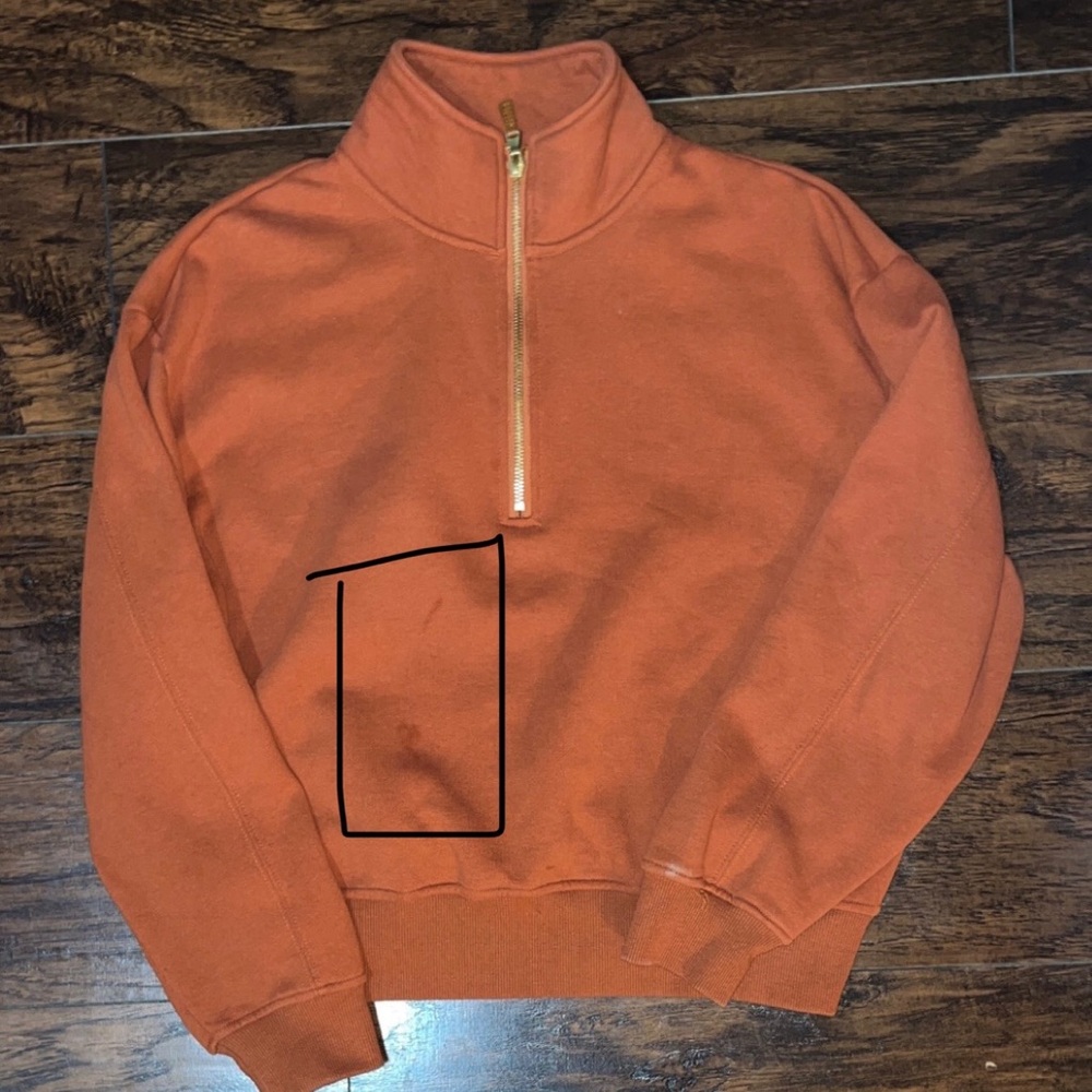 Eden Ruth Crop quarter zip sweater.
